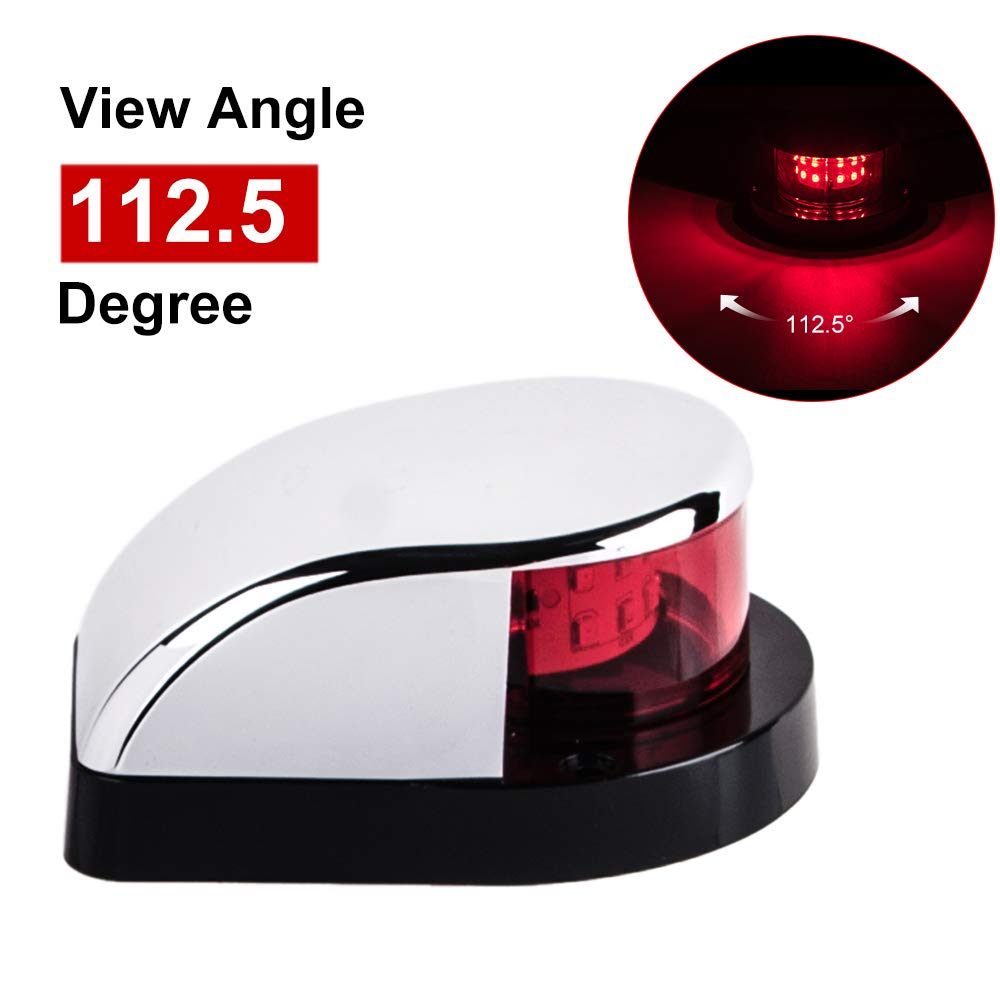 Led Boat Navigation Light Red And Green Led Marine Navigation Light Boat Bow Light For Pontoon And Small Boat (Silver New Versio