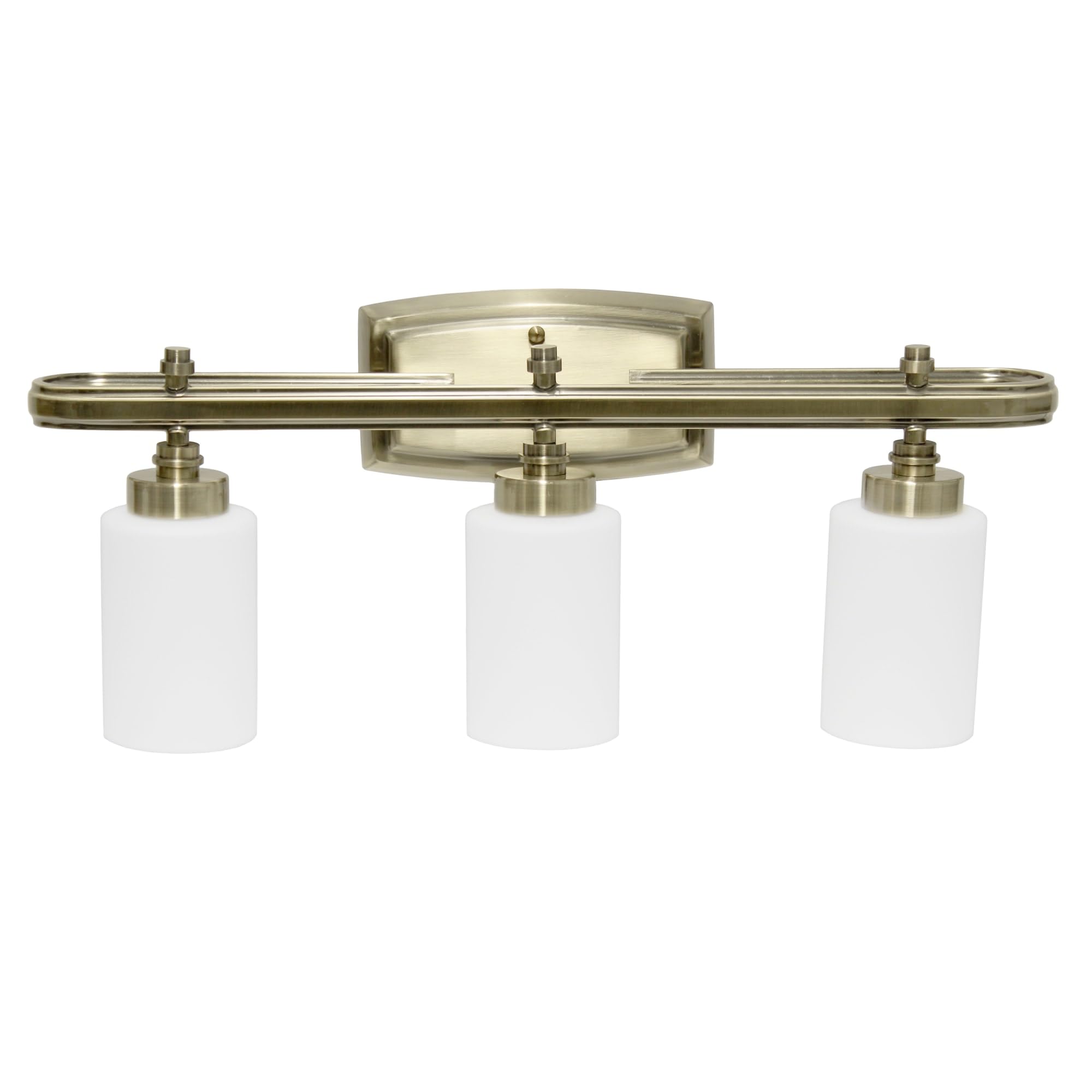 All The Rages Antique Brass 3-Light Glass & Metal Vanity Fixture