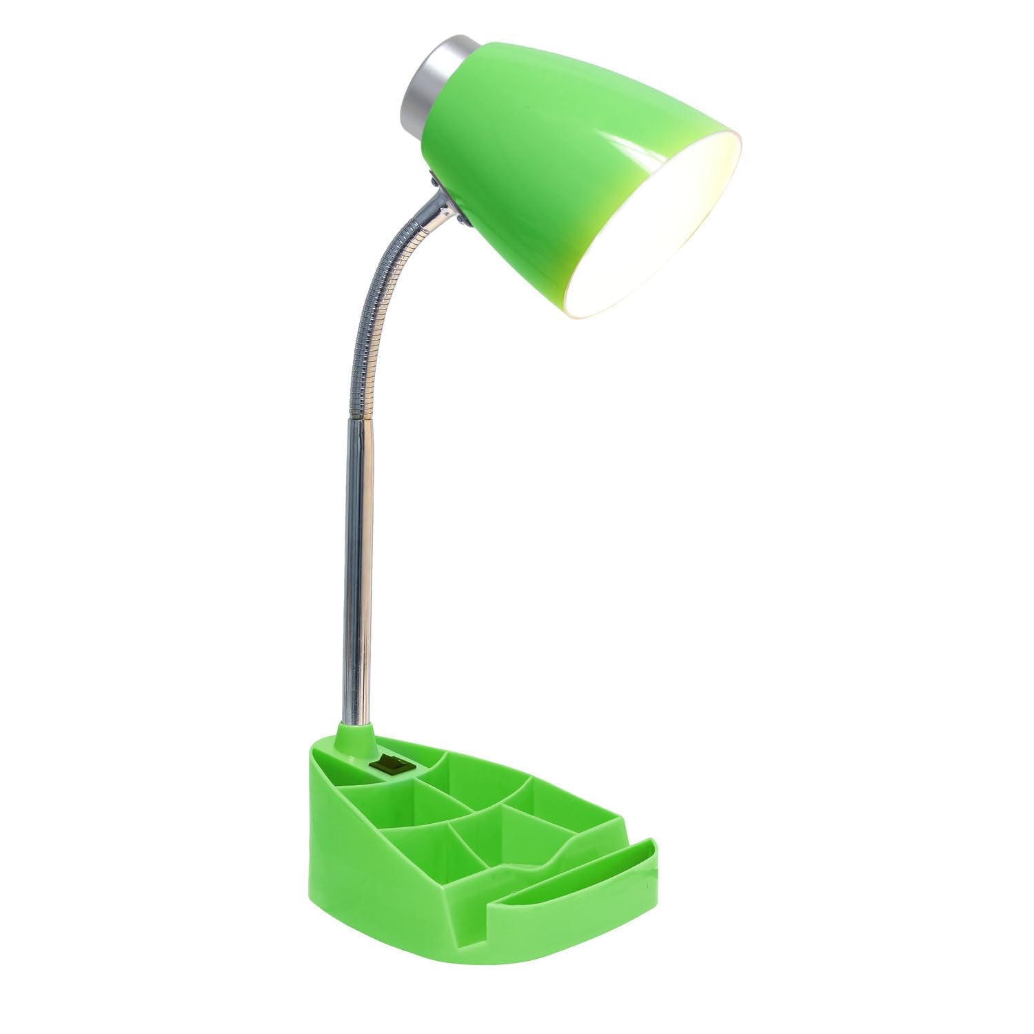 All The Rages Creekwood Home 18.5'' Green Flexible Gooseneck Organizer Plastic Desk Lamp