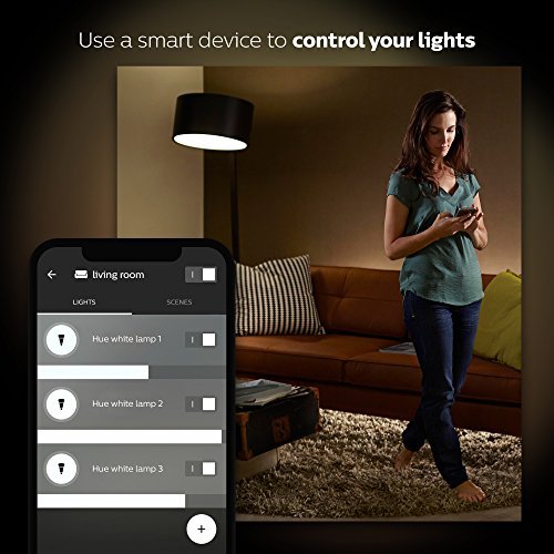 Philips Hue White A19 LED Smart Light Bulb Starter Kit, 2 Count, Dimmable, Works with Alexa, Apple HomeKit, Google Assistant