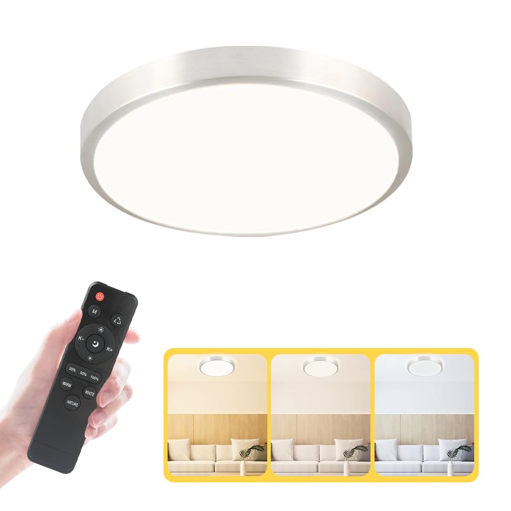 BABLOOM LED Flush Mount Ceiling Light, 18W Dimmable, 8 Inch, White, Model MX2736/S-A, Adjustable 3000K-6500K Light Color