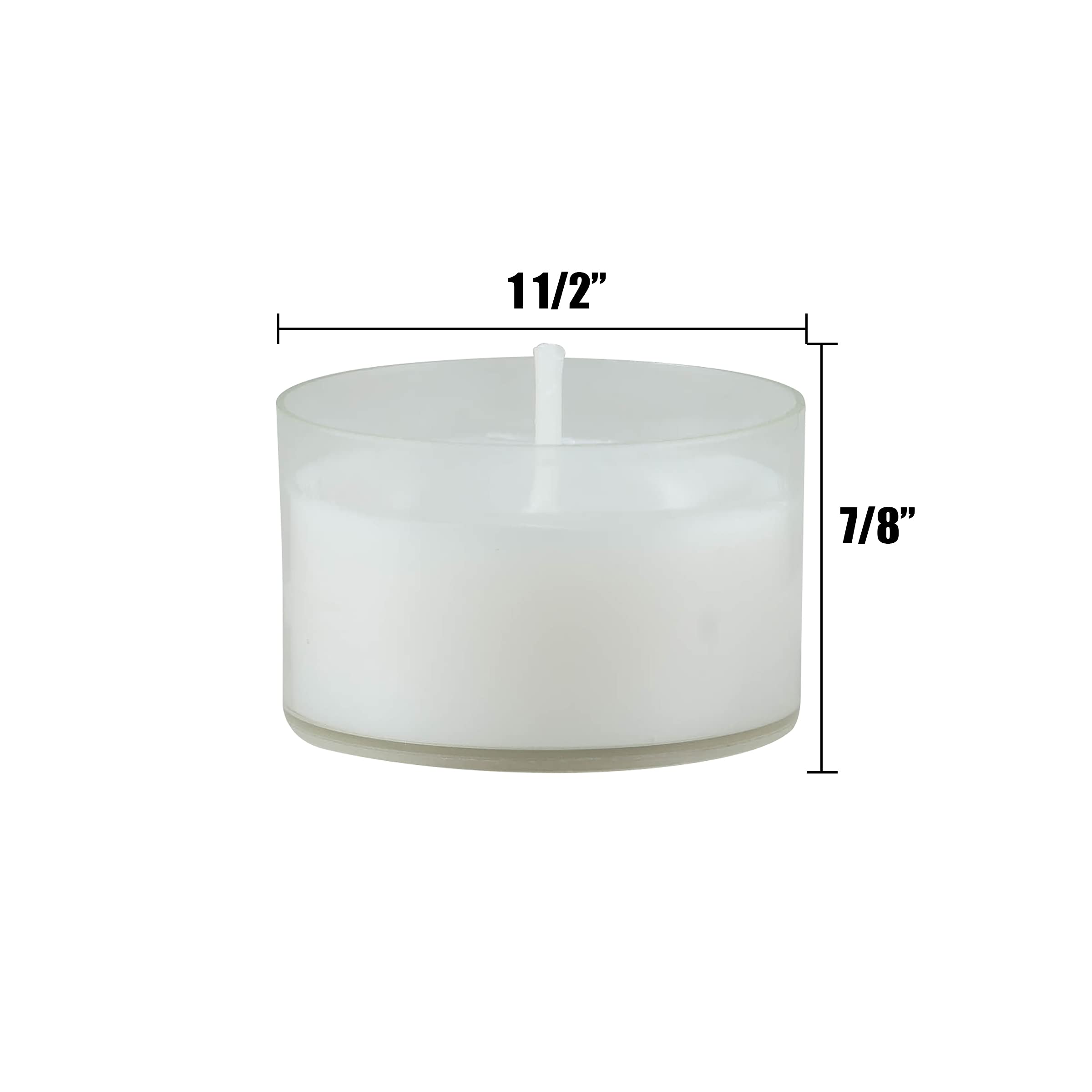 Stonebriar 96 Count White Unscented Smokeless Long Burning Clear Cup Tea Light Candles With 6 To 7 Hour Burn Time