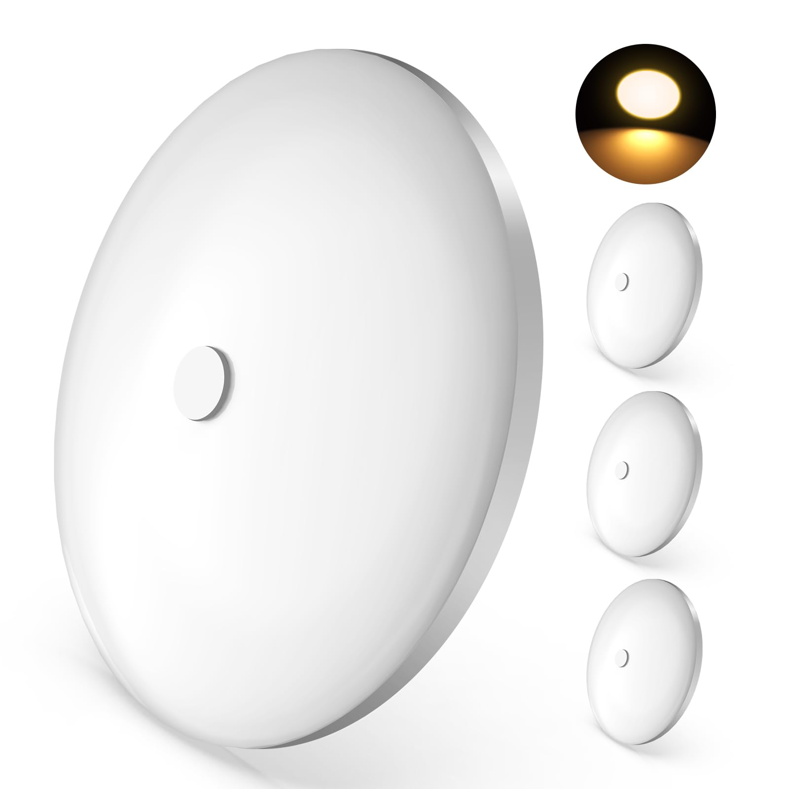 GZV RV LED Ceiling Puck Light, Dimmable, 4 Pack, 4.5 Inch, 10V-30V, Warm White 3000K, Flame-Ret