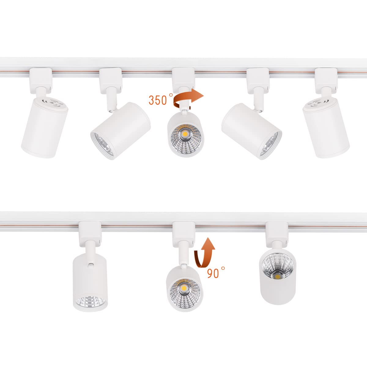 Mirrea Led Track Lighting Heads, 6 Pack, 6.5W, 4000K Neutral White, Compatible With J Type