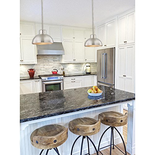 Westinghouse Brushed Nickel 6309600 One-Light Indoor Pendant, Hammered Finish