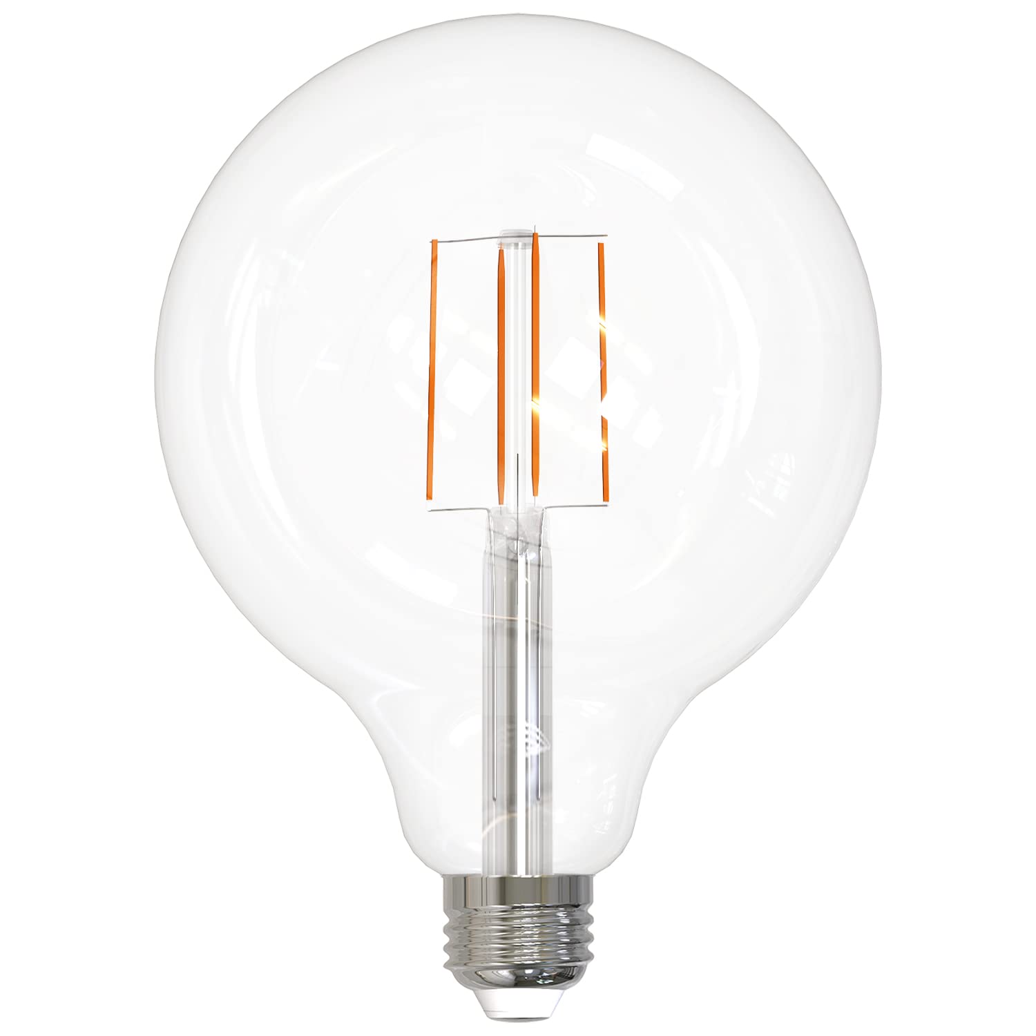 Sunlite 81122 LED G40 Edison Globe Light Bulb, 8.5 Watts (100W=), Standard E26 Base, 800 Lumens, Dimmable, Clear Glass, Antique 