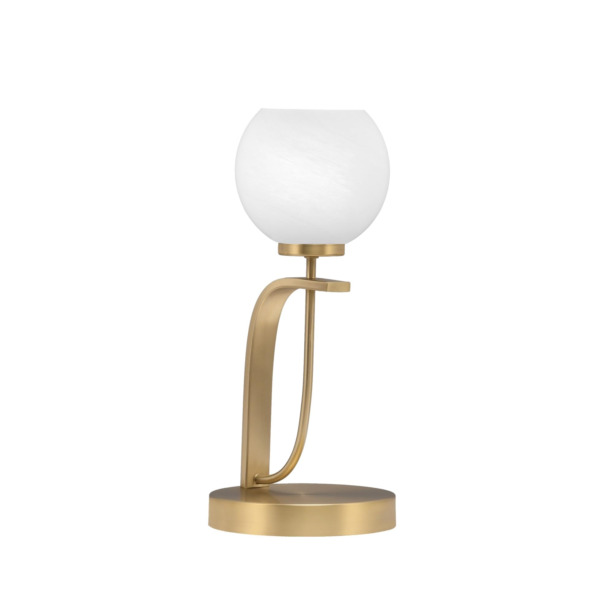 Toltec Lighting Cavella Accent Lamp, New Age Brass Finish, 5.75&quot; White Marble Glass