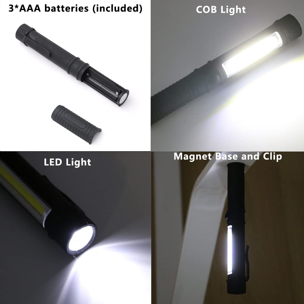 LED Battery Worklight Magnetic Flashlights,Unique Cool Gadget Tool for Men Dad Him Gift Idea,Bulk Pocket COB Work Lamp Torch for