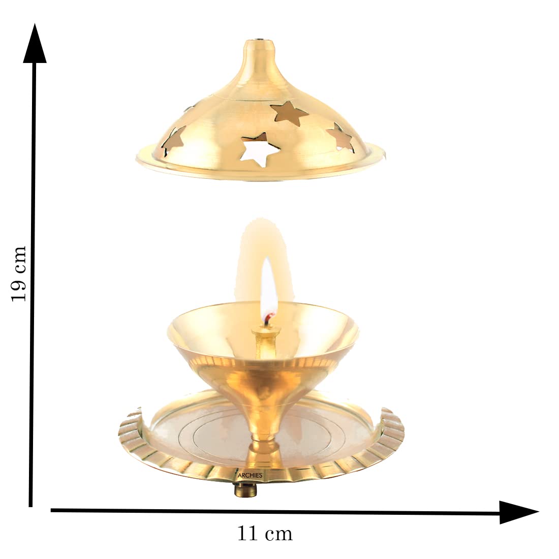 ARCHIES Royal Akhand Diya | Brass Diyas Showpiece Essential Idol|Idols for Home Decoration|HallwaysDiwali Decoration for Home De