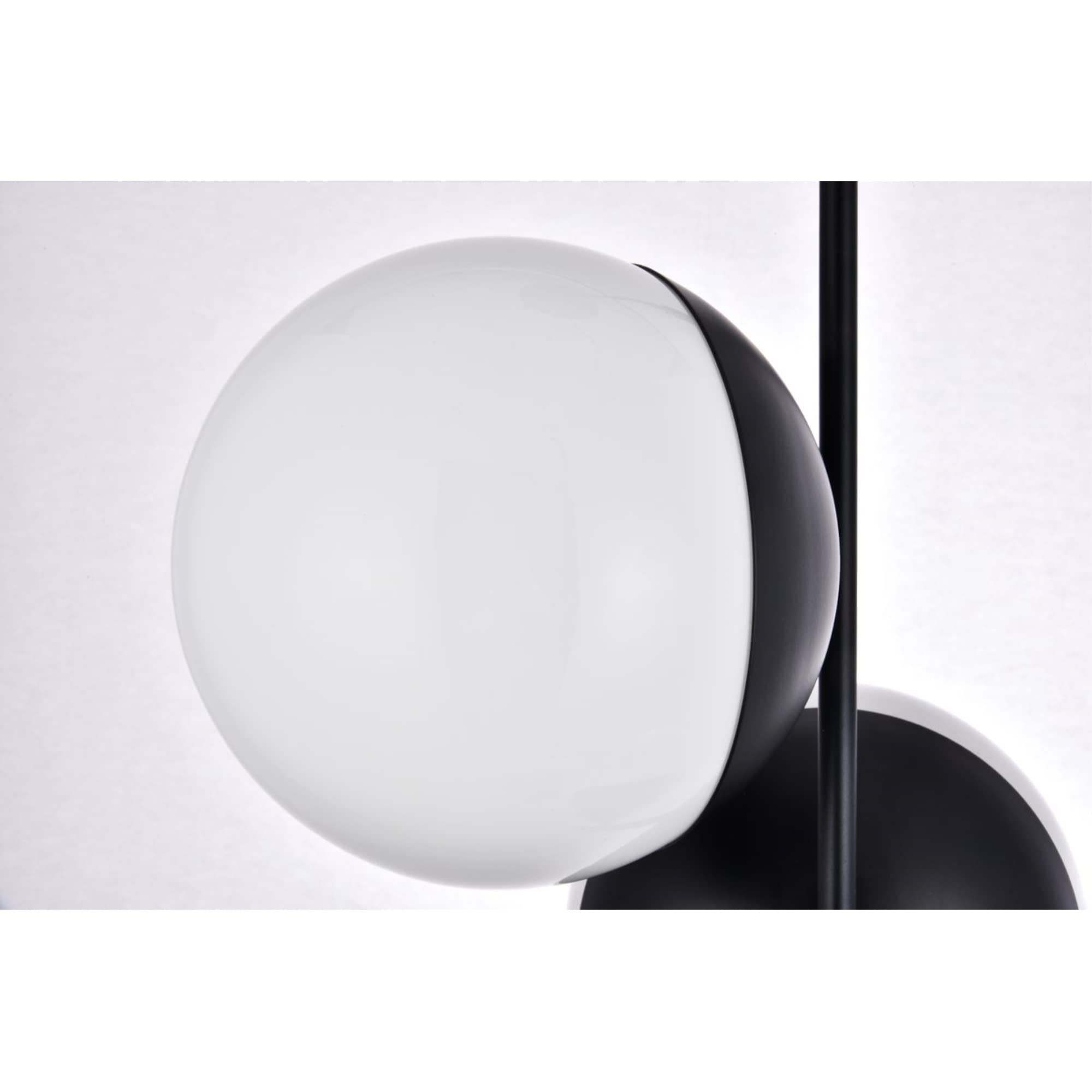Living District Eclipse 3 Lights Black Pendant With Frosted White Glass