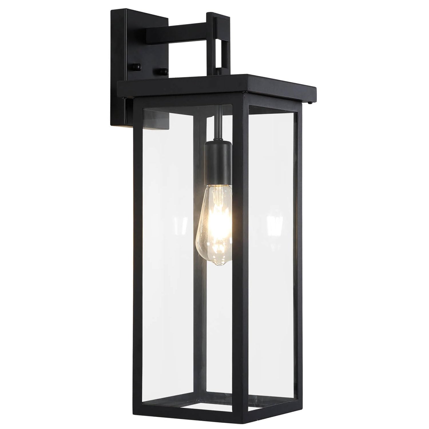 tewei Large Size Outdoor Wall Lantern Exterior Wall Light Fixture, Matte Black Porch Light Waterproof Outdoor Lights for House w