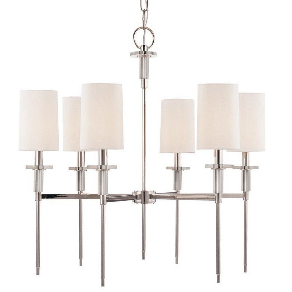 Hudson Valley Lighting HUD8516-PN Transitional Six Light Chandelier Wall-sconces, 6, Polished Nickel