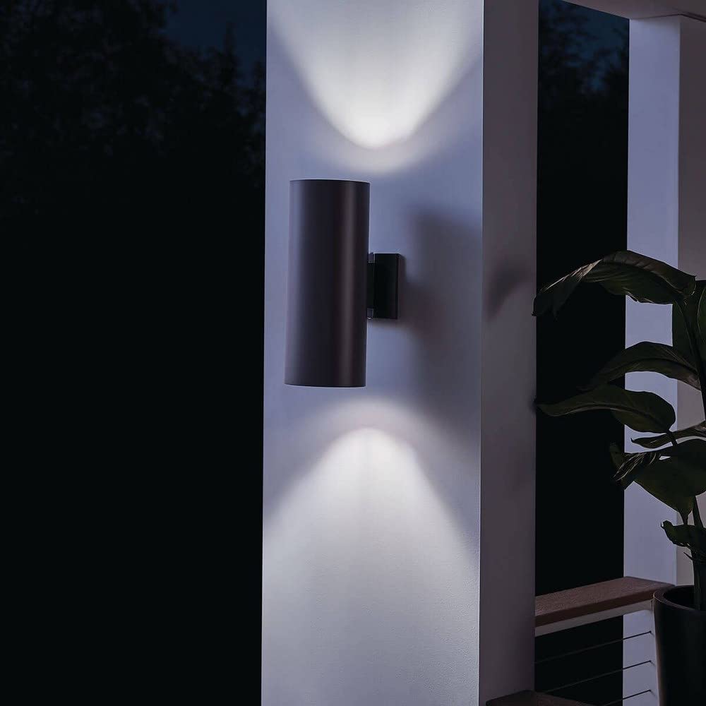 Kichler 9246Ba Two Light Indoor/Outdoor Wall Mount, Brushed Aluminum, 15''
