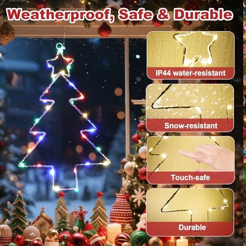 Leisure World 3 Pack Christmas Tree Shaped Led Window Silhouette Light ...