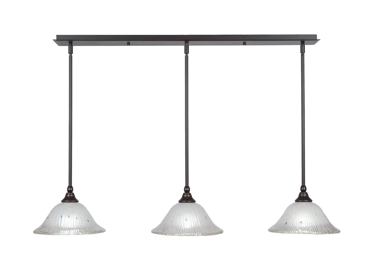 Toltec Lighting 3 Light Linear Pendalier In Dark Granite (36-Dg-731)