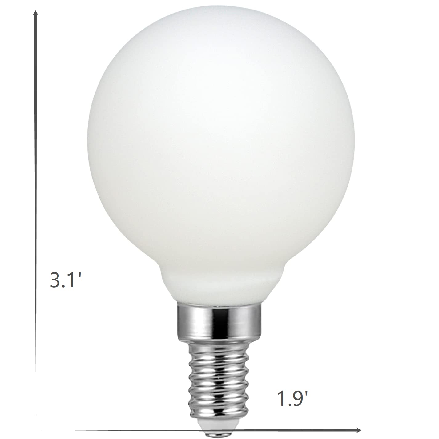 Liii&Artman Led Light Bulb G16.5 E12 5W Matt Porcelain White Soft Glow Dim-To-Warm 2000-2800K Cri97 350Lm, (4-Pack)