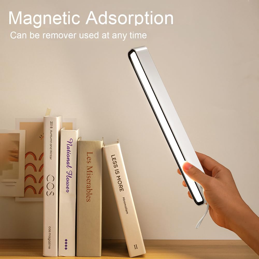 Xmnsoly Magnetic Light Bar Rechargeable Desk Light Bar With Remote 3000K To 6000K Dimmable For Reading, Bedroom, Under Desk Ligh