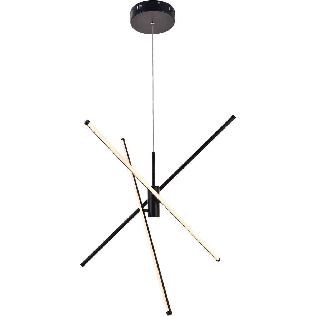 Living District Sonya 3-Light Modern Aluminum Pendant in Black