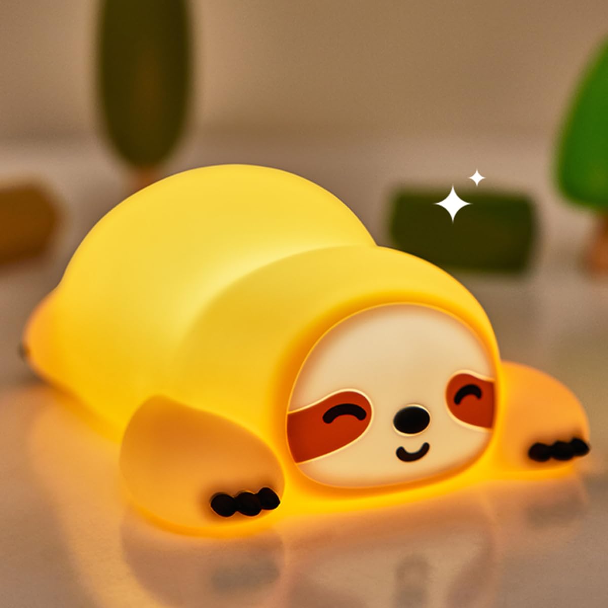 DREAMING MY DREAM Night Light for Kids,Squishy Sloth Night Light,LED Novelty Animal Nightlight,3 Levels Dimmable,30Min Timer Nur