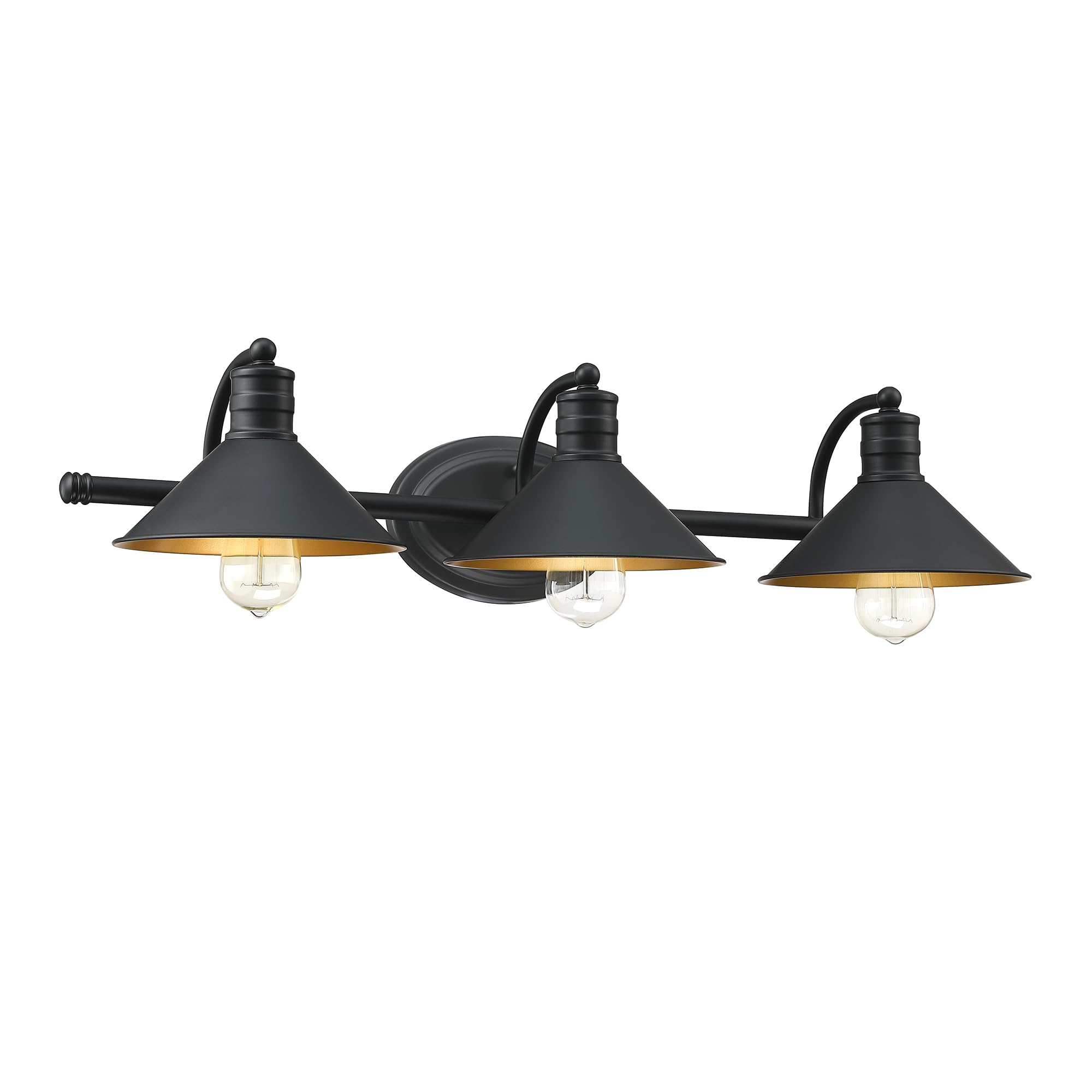 Faymart Lighting 3 Light Bathroom Vanity Light Over Mirror - Farmhouse Wall Light For Bathroom Vanity Powder Room  Rustic Gooseneck Barn Style 3 Bulb Wall Sconce Over Kitchen Sink