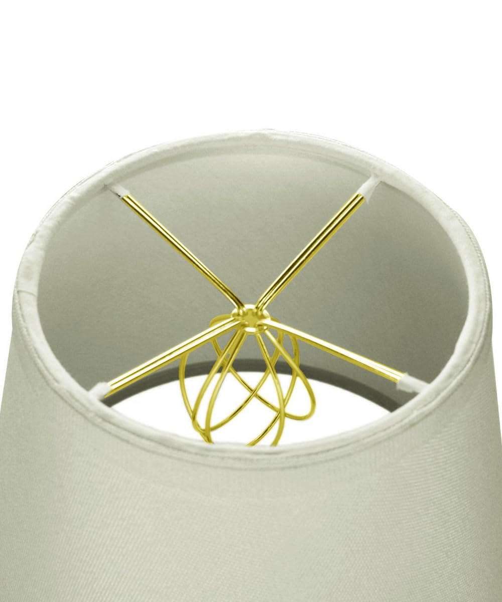 Homeconcept Clip-On Lampshade - 5X8X7 Light Oatmeal Fabric, Hardback, Fits Edison Bulbs, Model 050807Ehlo