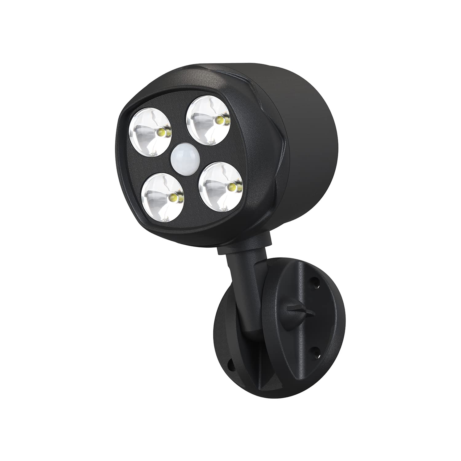 Quiltered 600Lm Battery Operated Motion Sensor Outdoor Lights, Black, 1 Pack, 6000K Led