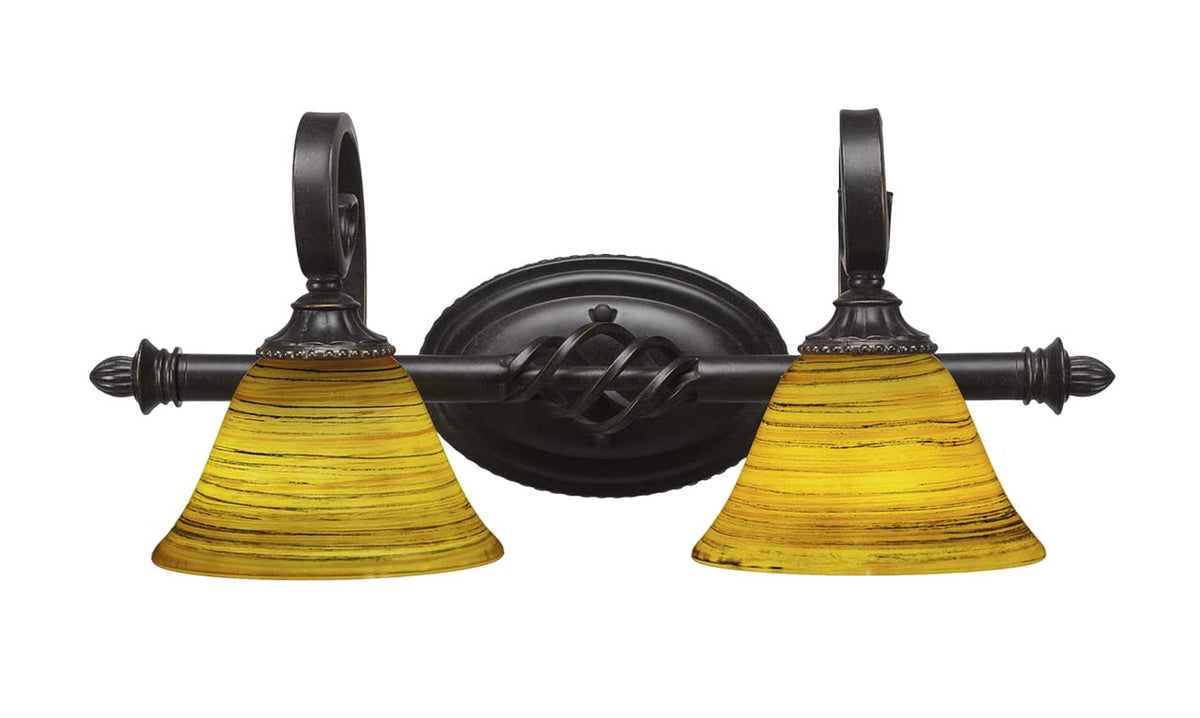 Toltec Lighting Elegante 2 Light Bath Bar In Dark Granite (162-Dg-454)