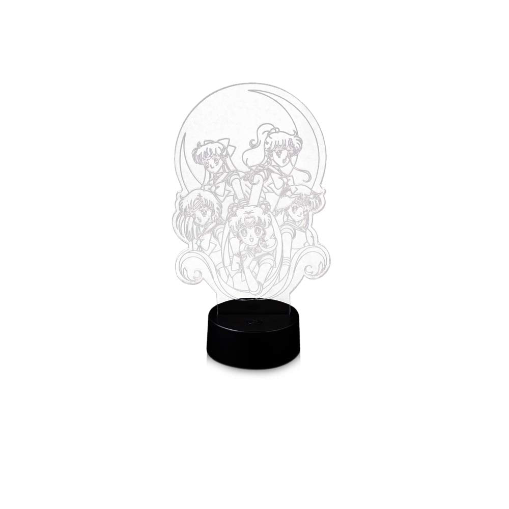 Stunned Mind Sailor Moon Acrylic Lamp LED Lamp [7” x 4.32”], Night Light, Lighting, Illuminate by Just Funky - Sailor Scouts, Prism Powers, Kawaii, Magical Girls, Usagi, “in The Name of The Moon”
