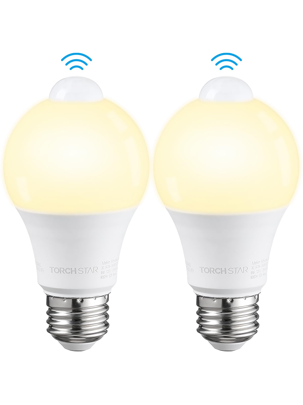 Torchstar Led Motion Sensor Light Bulb, 9W (60W Eqv) 900Lm, E26 Base, A19 Motion Activated Led Light Bulb For Laundry, Basement,