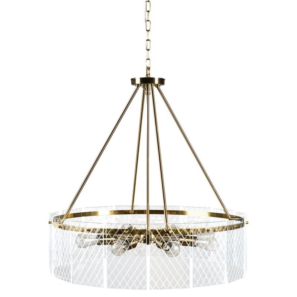 Kosas Home Apfel 8-Light Modern Iron and Glass Chandelier in Gold/Antique Brown