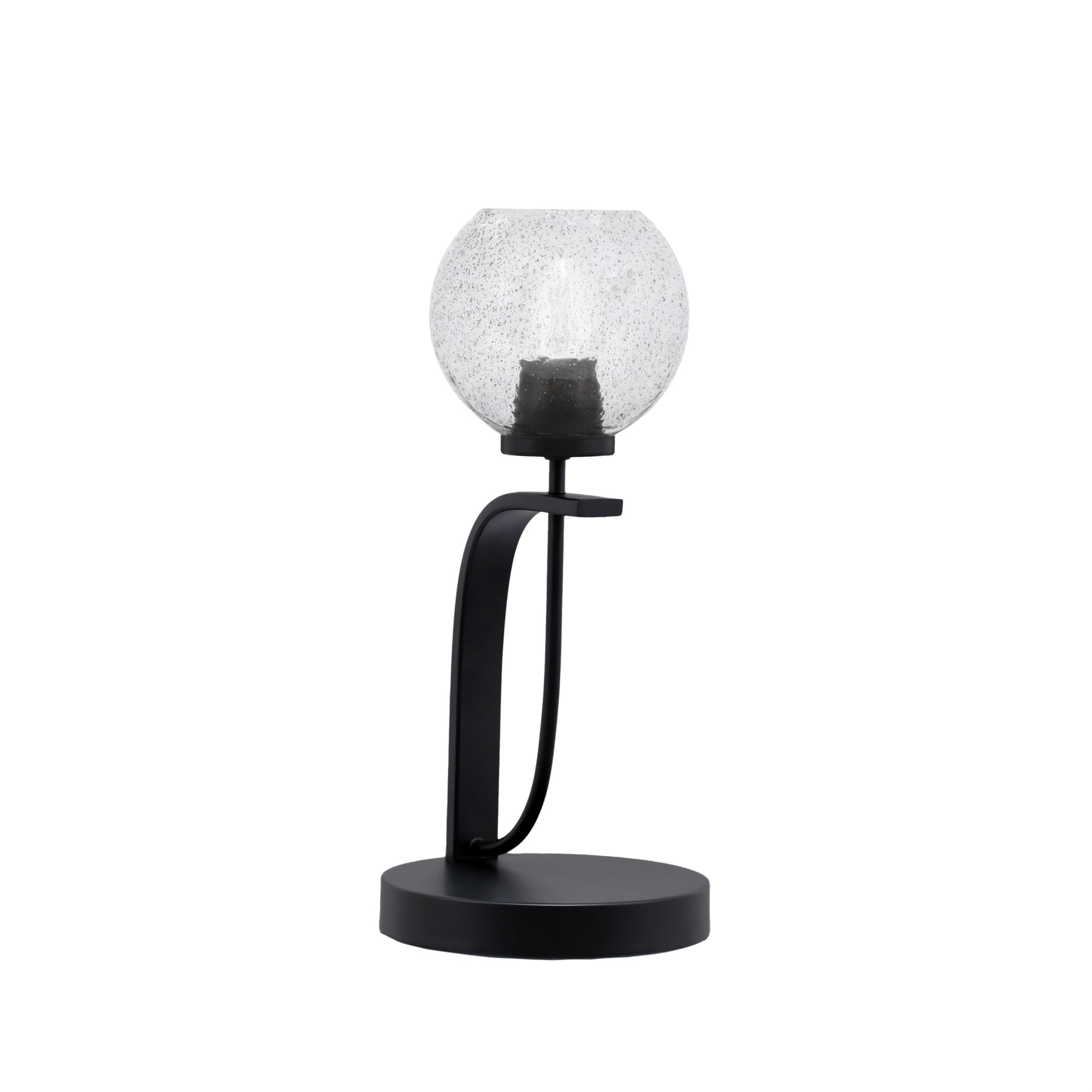 Cavella 1 Light Accent Lamp Shown in Matte Black Finish with 5.75&quot; Smoke Bubble Glass