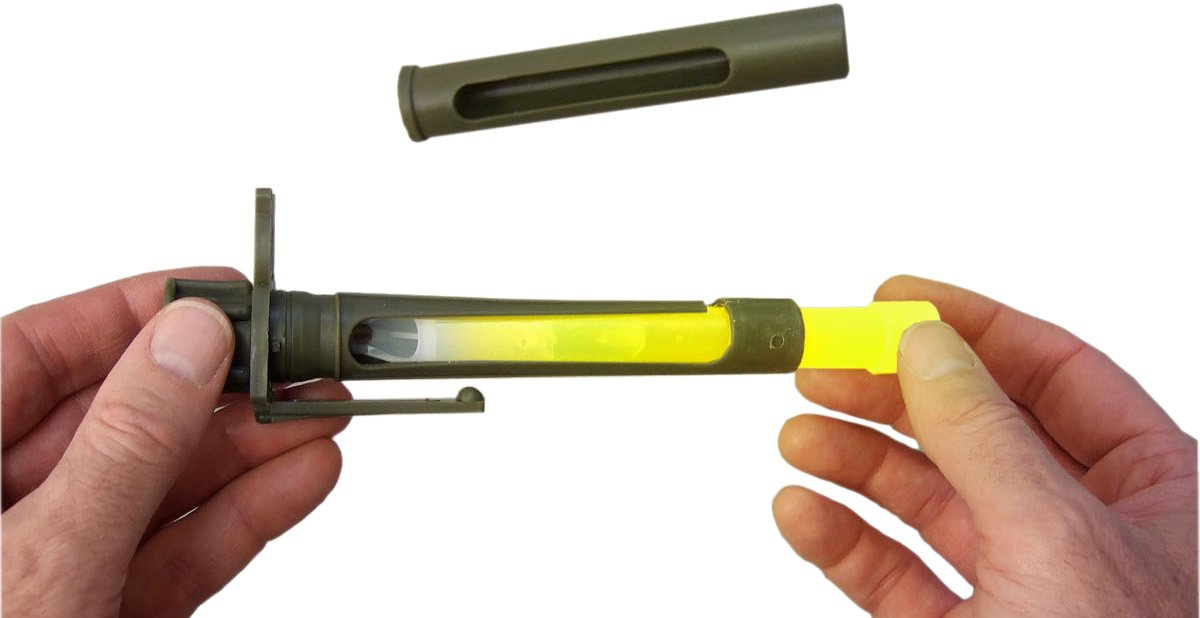 Cyalume Combat Light Shield Device, 6-3/4in x 1in, Plastic, Gray, Model 9-06370PF