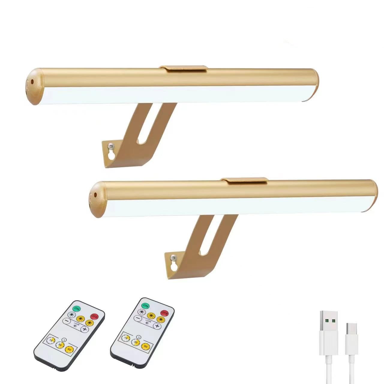 ZOCALOK Rechargeable Picture Light, Cordless Picture Light for Paintings with 2 Remotes, Metal Picture Frame Light with 16 LEDs 