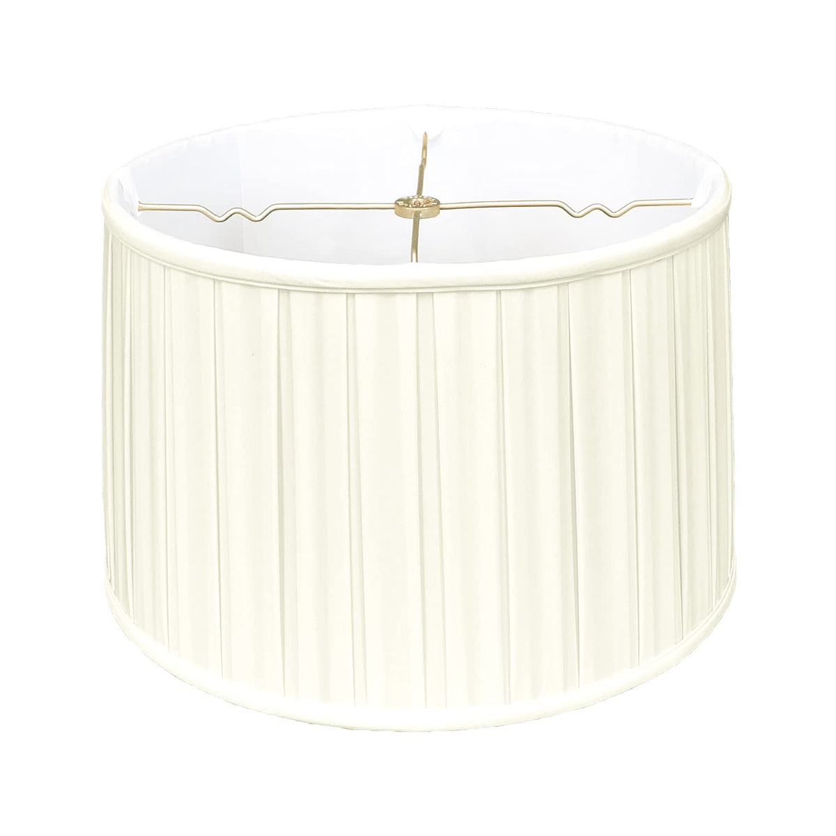 Royal Designs Shallow Drum English Box Pleat Basic Lamp Shade, Eggshell, 17&quot;&quot; x 18&quot;&quot; x 11.5&quot;&quot;&quot; (BS-748-18EG)