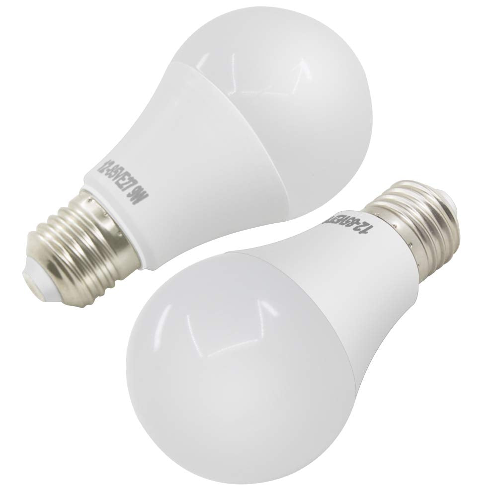 Dera 2 Pack E26 E27 Base Dc12V-24V Led Light Bulb 12 Volt Low Voltage Bulbs 9W For Home, Landscape Garden Yard, Rv Lighting,Boat