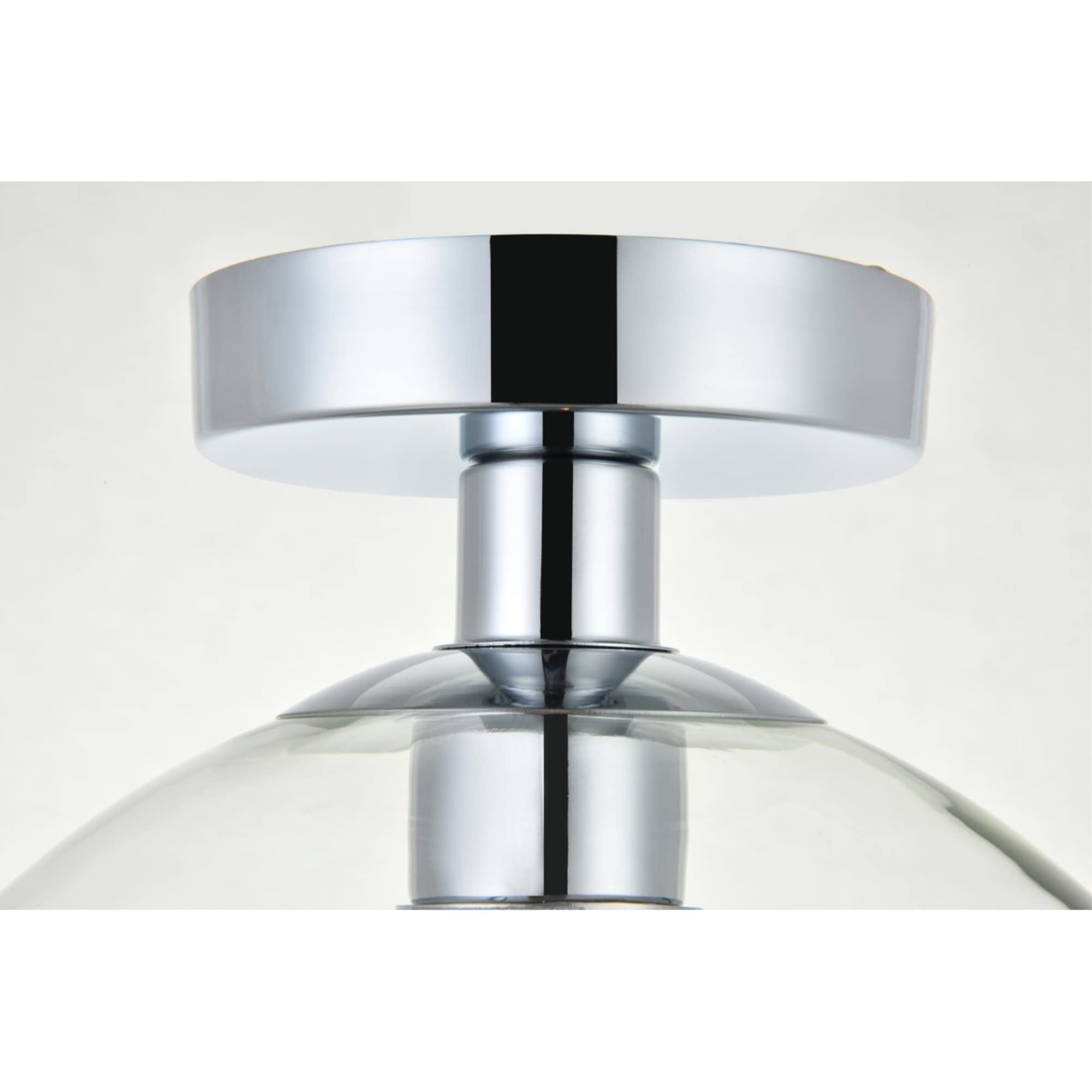 Elegant Lighting Baxter 1 Light Chrome Flush Mount with Clear Glass