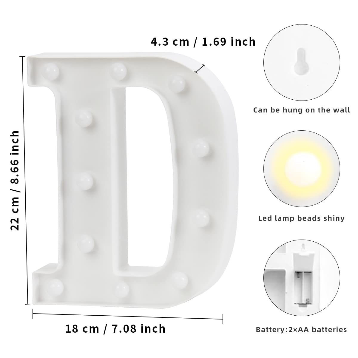Laerjin Light Up Letters, Marquee Letters With Lights, Decorative Led Light Up Number, Light Up Number Sign For Night Light Wedd