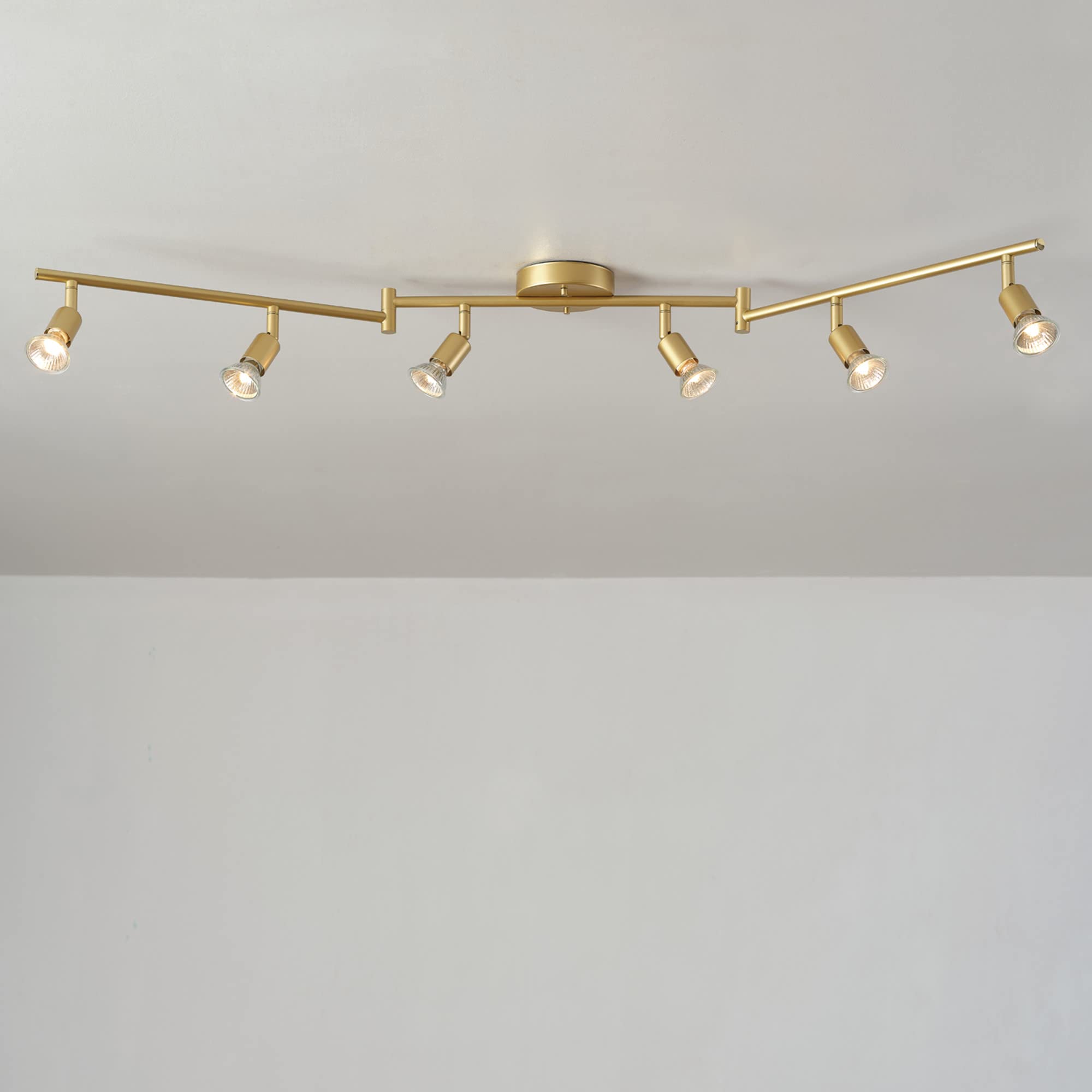 Globe Electric 57505 Payton 6-Light Foldable Track Lighting, Painted Brass