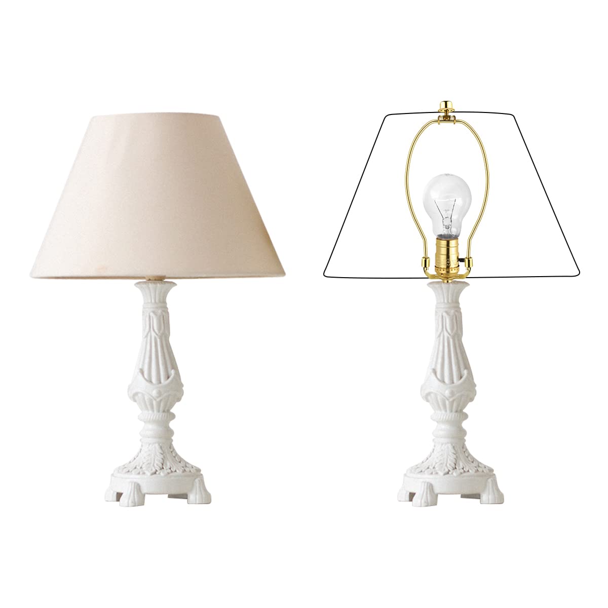 yuntop 7 Inch Lamp Shade Harp Holders, Heavy Duty Metal Bracket, Polished Brass, Model 301843, Detachable for Floor/Table Lamps