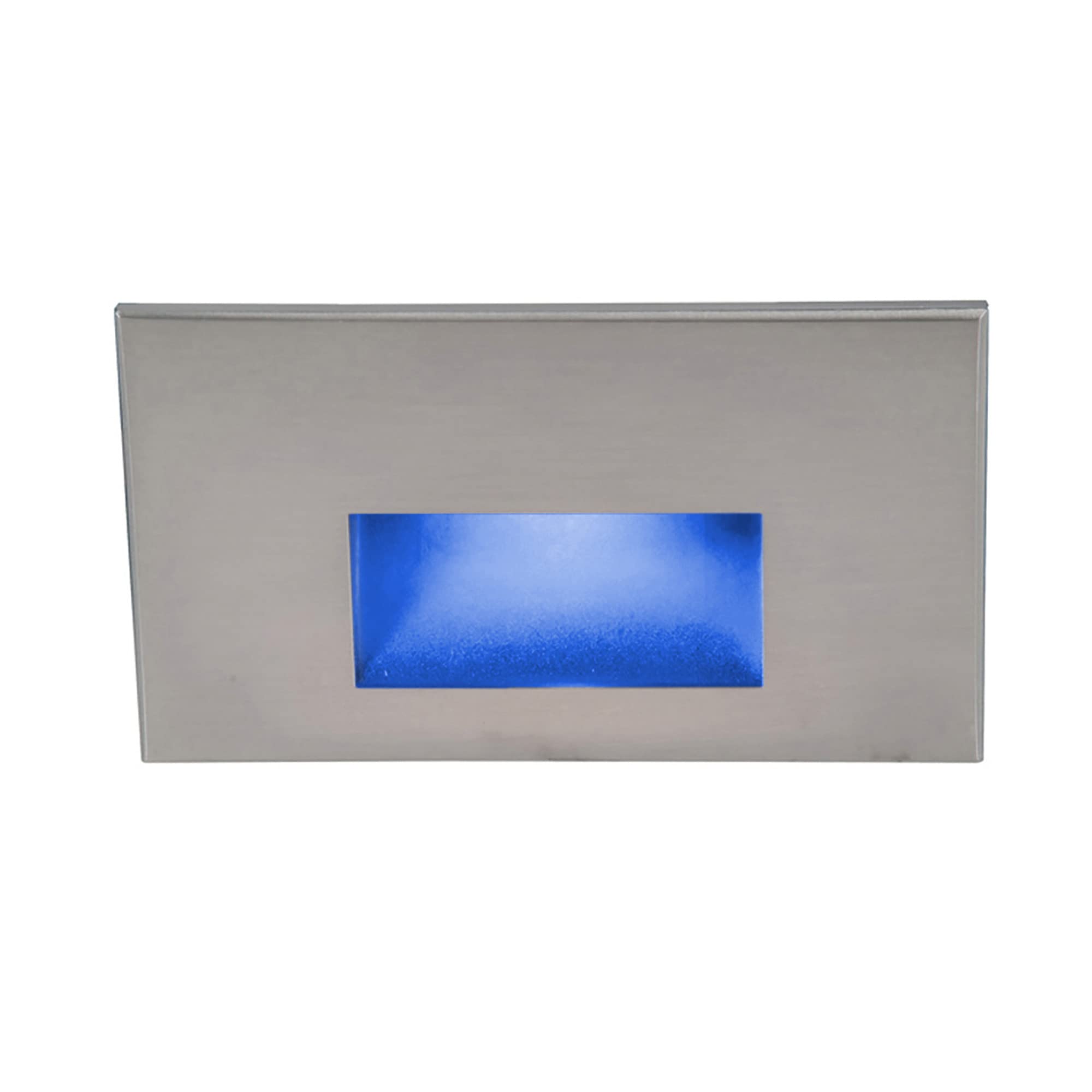 WAC Landscape Lighting, LEDme 120V LED Horizontal Indoor and Outdoor Step and Wall Light Blue in Stainless Steel