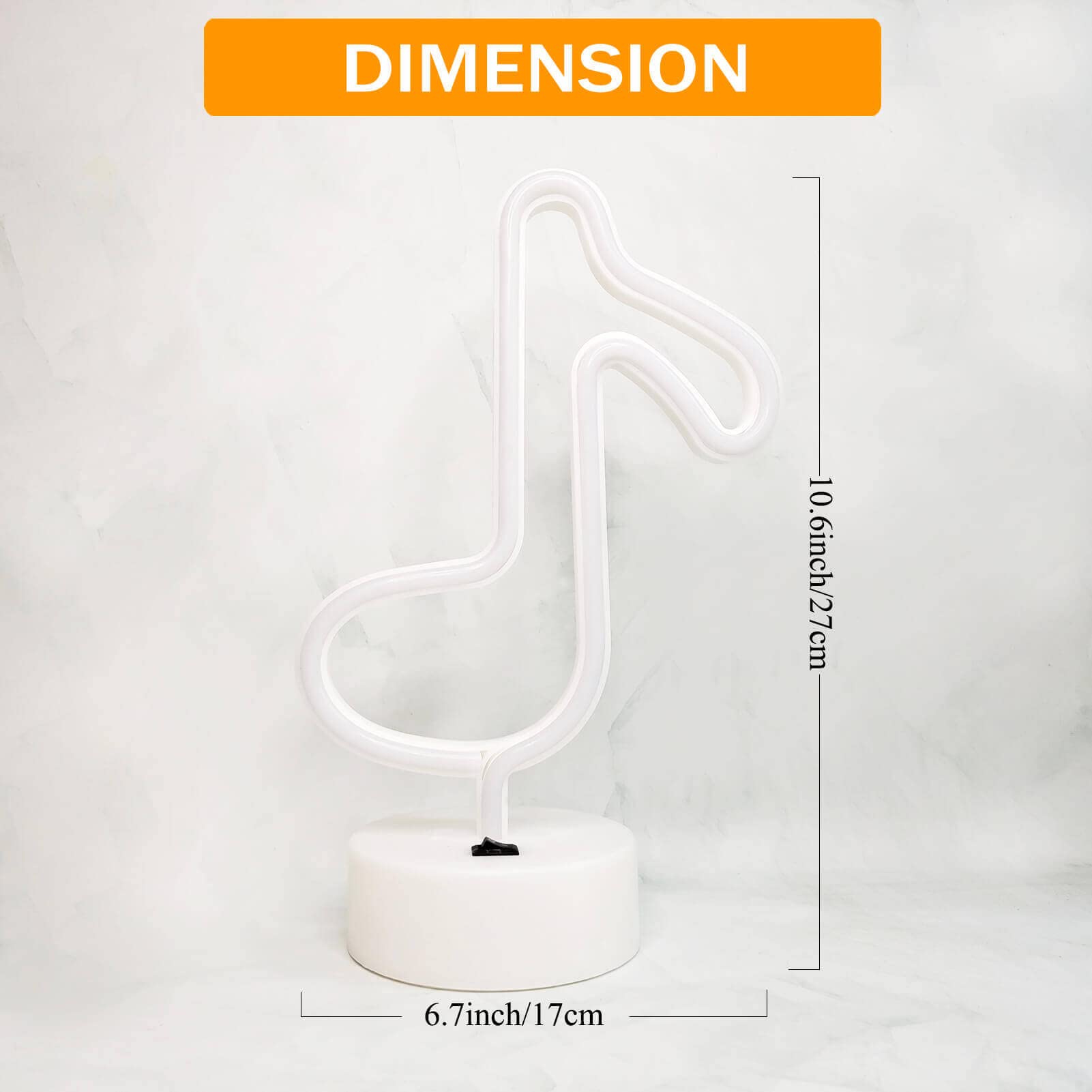 VIFULIN Musical Note Lights LED Light Music Note Neon Light Sign Music Note Lights Music Note Night Light with Stand USB/Battery