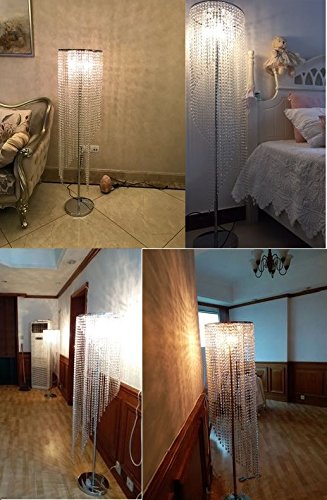 Surpars House Crystal Floor Lamp - Elegant Rain Design, Silver Chrome Finish, Modern Lava Style for Living Room & Bedroom, Model S0170044