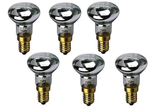 EDMBG R39 E17 Replacement Light Bulb Set - 30 Watt Reflector Type, Warm Color, 6 Count, Glass Material