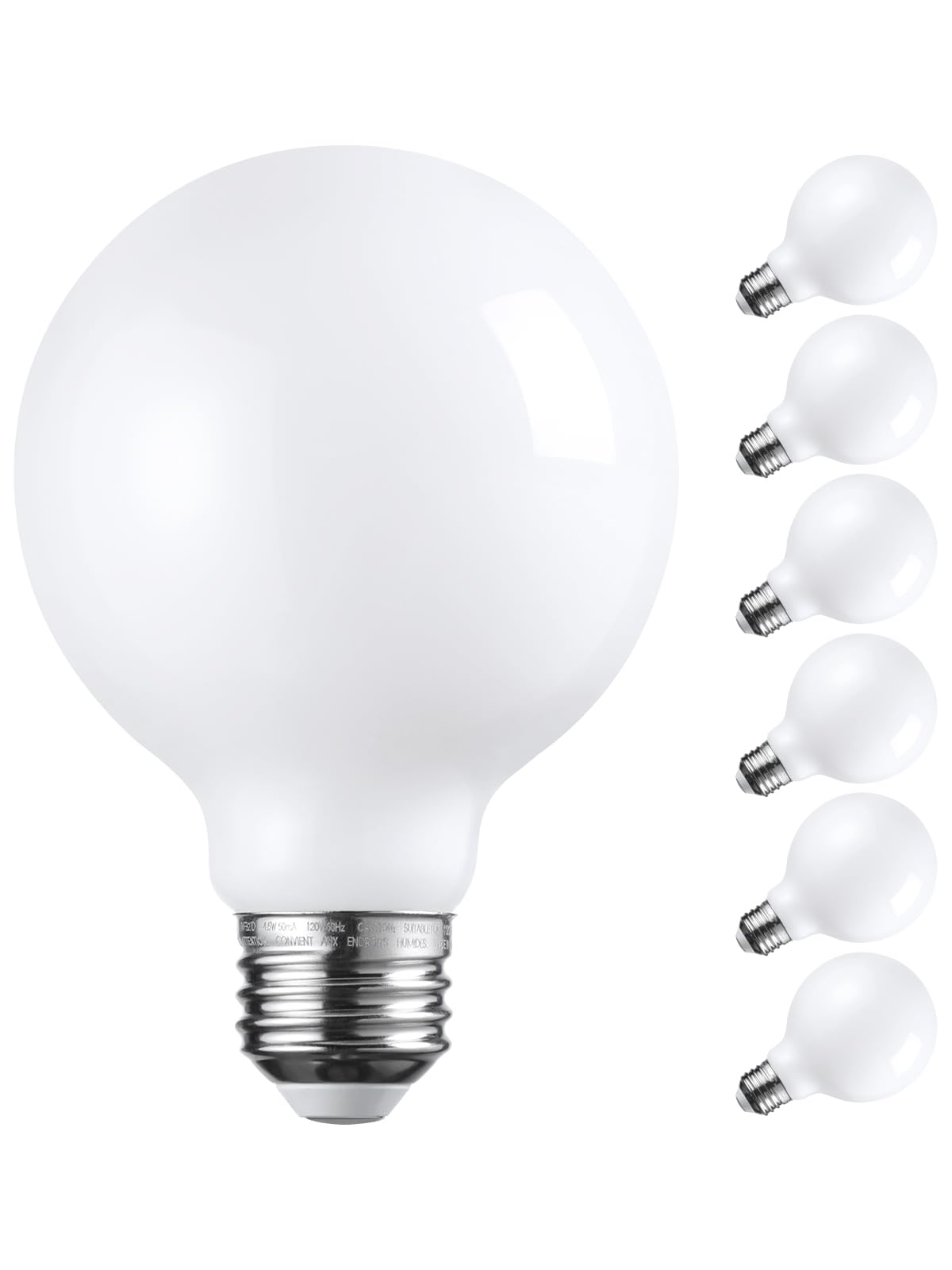 Torchstar G25 Globe Light Bulbs Led Dimmable, Round Frosted Vanity Light Bulb For Bathroom, Led Edison Bulb, 4.5W(60W Eqv.), Ul