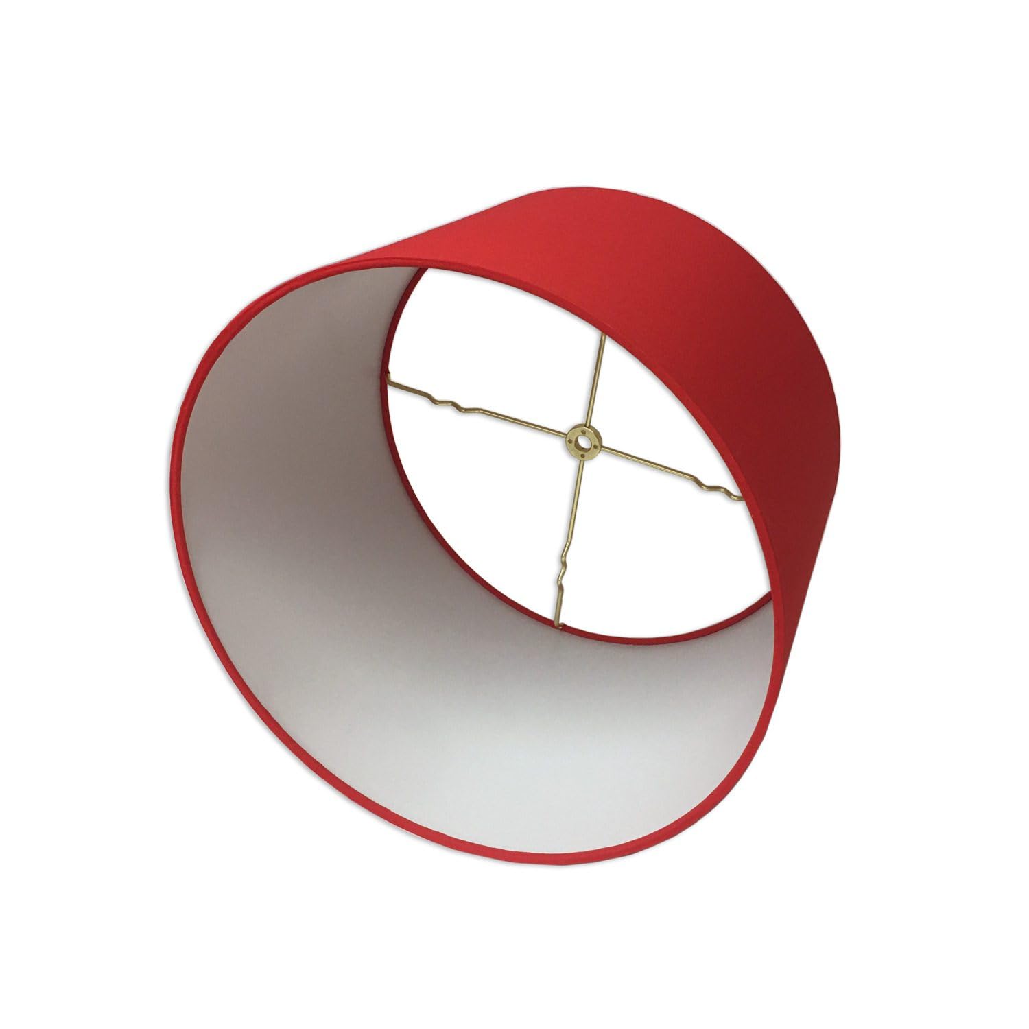 Royal Designs, Inc. Shallow Drum Lamp Shade, 15x16x10, Metal, Red, Model HB-610-16RED-2, 2 Pack