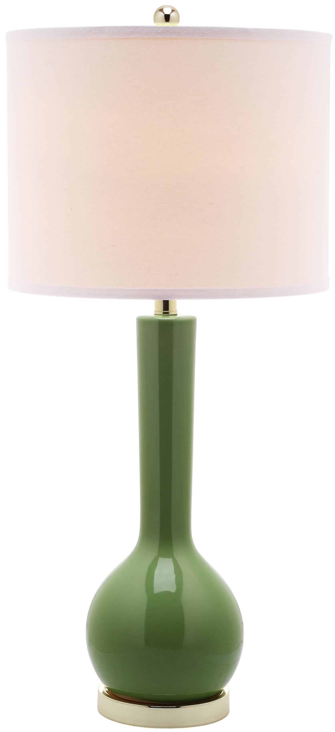 SAFAVIEH Lighting Collection Mae Long Neck Modern Contemporary Green Ceramic 31-inch Bedroom Living Room Home Office Desk Nights