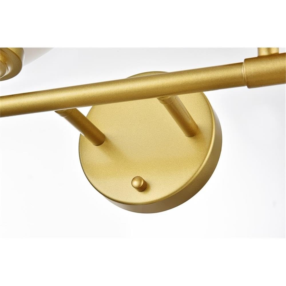 Living District Ansley 2-Light Iron & Glass Bath Sconce in Brass/Frosted White