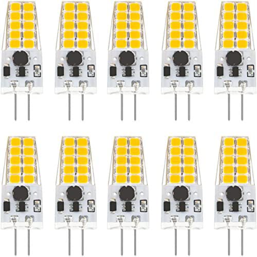 Dimmable G4 Led Bulb 12V 24V Jc Tybe  20-30W T3 G4 Halogen Equivalent 2700K Warm White  G4 Bi-Pin Base  300Lm  Chandelier Lighting/Landscape Lighting/Microwave Lighting 10Pcs