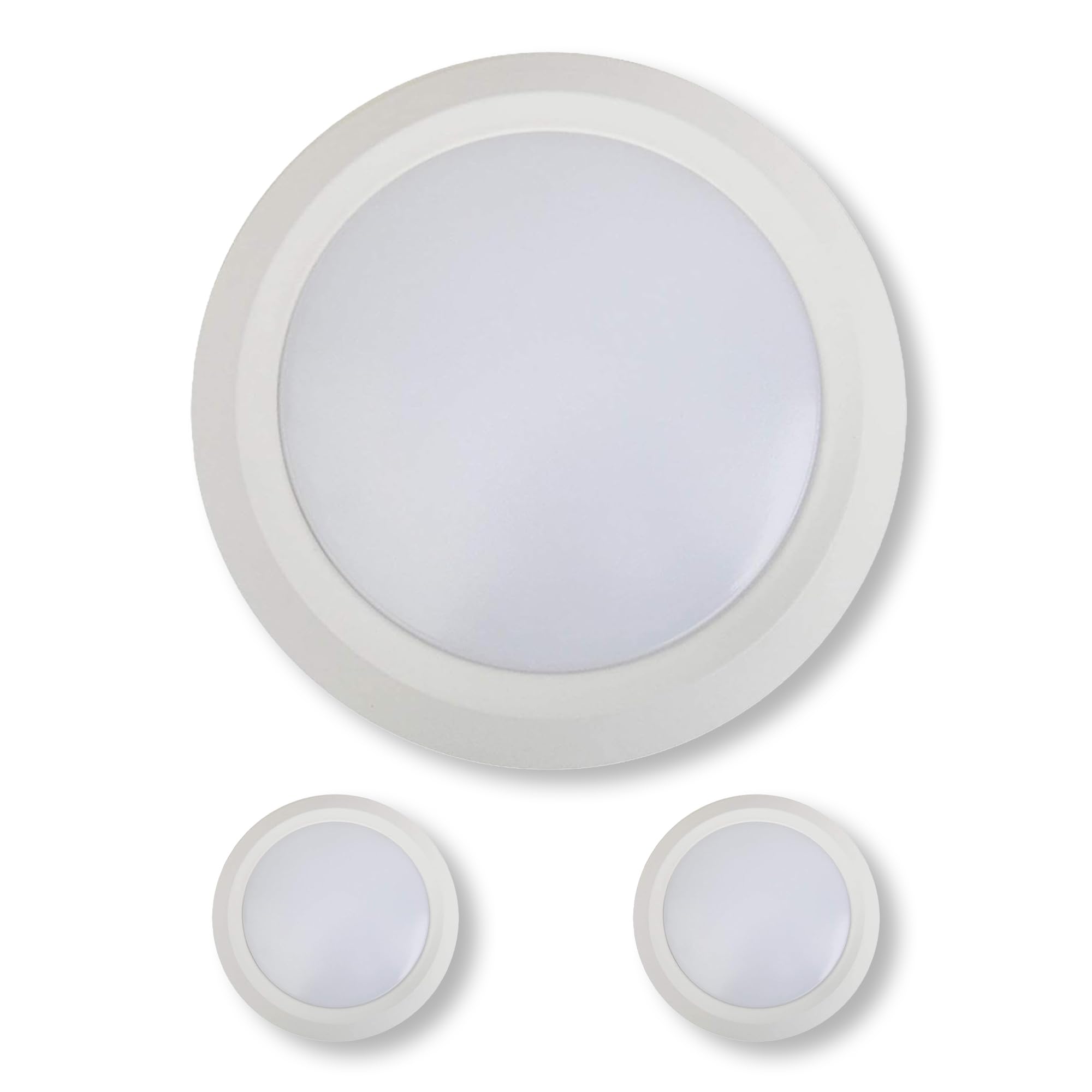 Vivio Lighting LED Disk Lights 15W Dimmable 3000K 1080LM 2 Pack White Flush Mount Ceiling Light Fixture