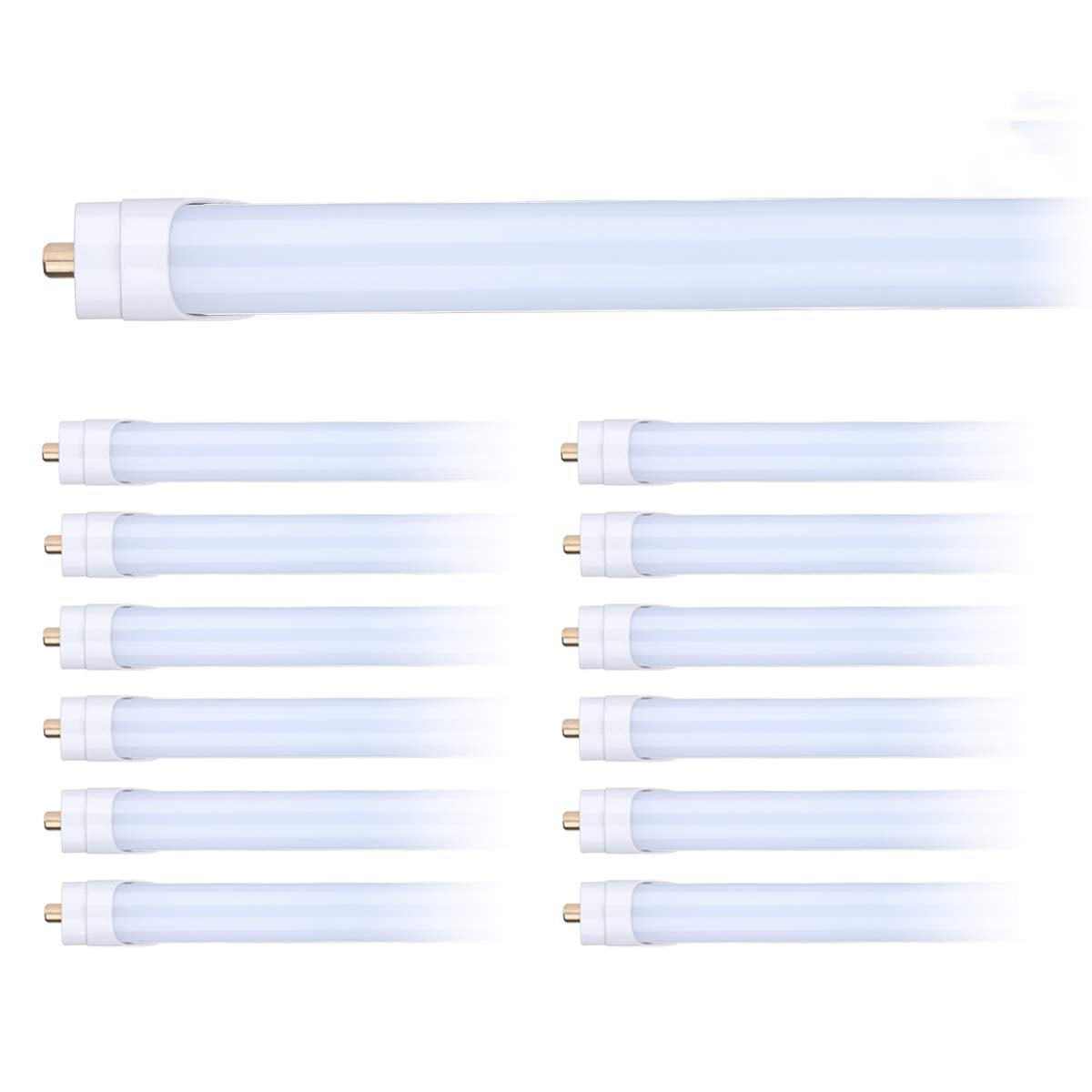 Trlife 8Ft Led Tube Light, T8 8Ft Led Bulbs 45W 5000K Daylight White Fa8 Base Led Bulbs, Fluorescent Light Bulbs Replacement, Fr